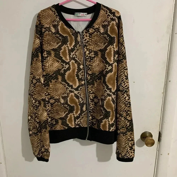 Made in Italy snake print bomber jacket size L - Picture 1 of 4